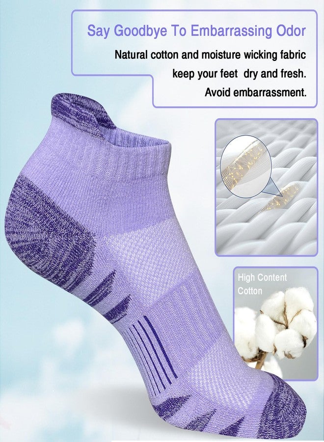 Heyoboy Womens Ankle Anti-blister Thick Cushioned Wicking Odor Resist Athletic Running Socks, Size 6-9, Colorful 5 Pairs - Image 5